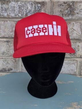 Case IH Red Mesh Trucker Snapback Hat Made Korea